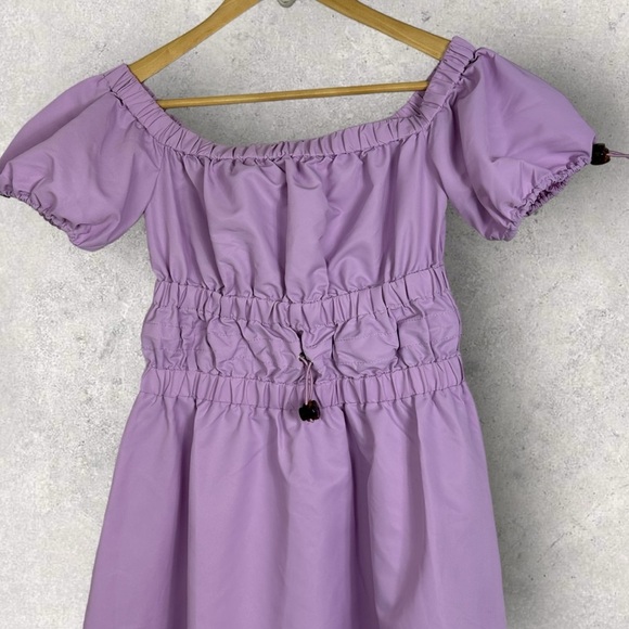 NWT Staud Lavender Purple Vine Dress Off Shoulder Crisp Heavyweight New Boho XS - Picture 7 of 11